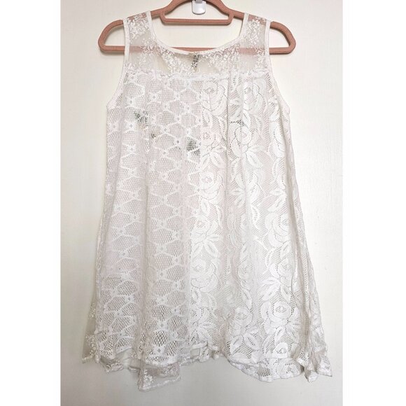Marilu Lace Floral Embroidered Beaded Sleeveless Blouse Tank Top S White - Picture 2 of 8
